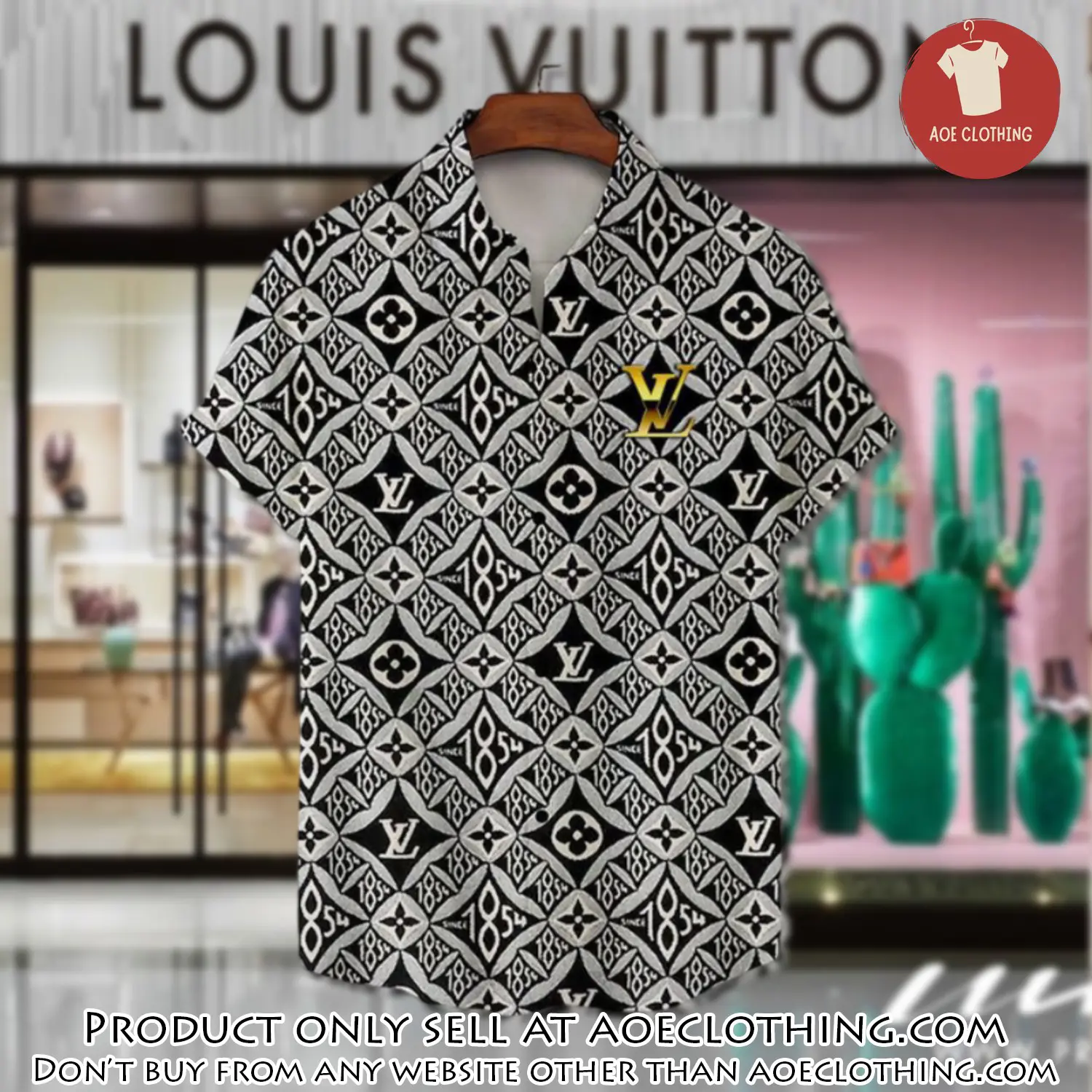 Lv louis vuitton luxury hawaiian shirt & short set lhs1199 aoe1112932